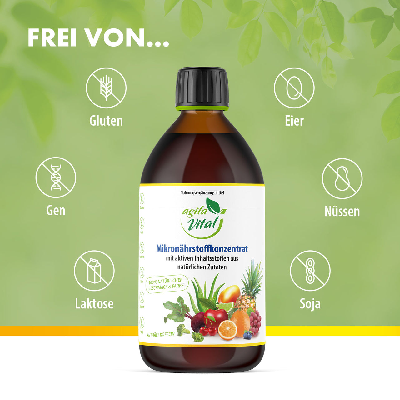 AGILA VITAL Mikronährstoffkonzentrat (500 ml) – Frei von Eier, Nüssen, Soja - ApoNatura