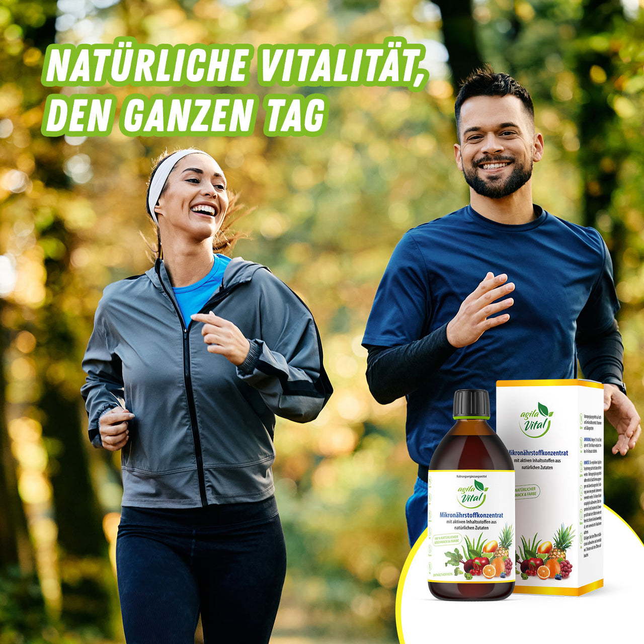 AGILA VITAL Mikronährstoffkonzentrat (500 ml) – Unter anderem mit 45 mg Koffein pro Tagesportion - ApoNatura