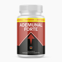 Thumbnail for Weiße Dose Ademunal Forte mit rot-schwarzem Etikett, 60 Kapseln, Nahrungsergänzungsmittel frontal