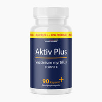 Thumbnail for Kunststoffdose mit dunkelblauem Etikett Aktiv Plus Vaccinium myrtillus Complex, 90 Kapseln