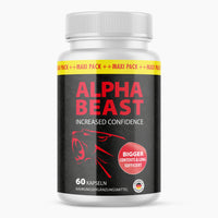 Thumbnail for Kunststoffdose mit schwarzem Etikett und Schrift Alpha Beast Increased Confidence 60 Kapseln