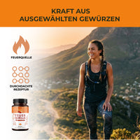Thumbnail for Biovana Feuerquelle product image with hiker, spice complex and reference to well-thought-out recipe