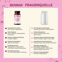 Thumbnail for Biovana Frauenquelle Vergleichsgrafik mit Inositol-Dosierung, Rezepturvorteilen und 90 Kapseln