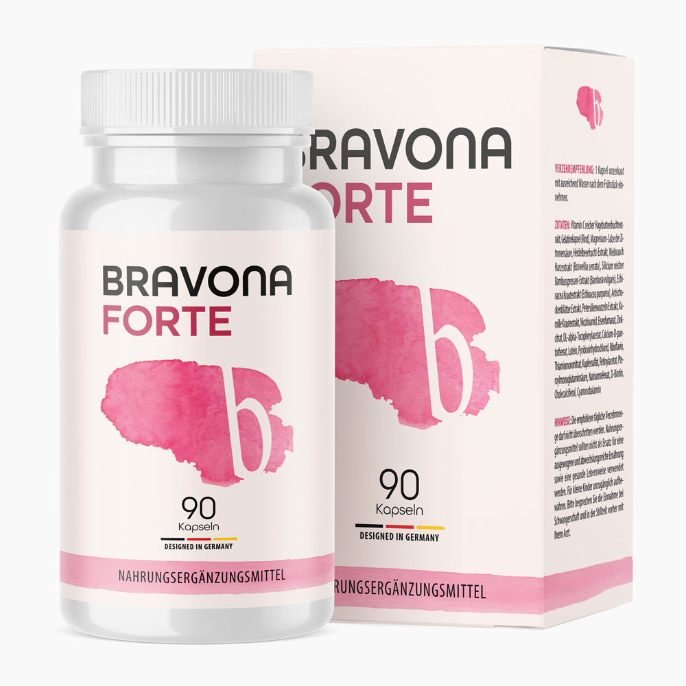 BRAVONA FORTE (90 Kapseln & 100 ml Creme) - Einfache Einnahme & Dosierung - ApoNatura