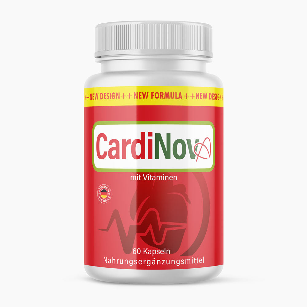 CardioNova dietary supplement, 60 capsules, red packaging with heart graphic