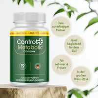 Thumbnail for Control + Metabolic Complex mit 90 Kapseln, beworben für Männer und Frauen sowie als täglicher Begleiter