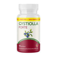 Thumbnail for Kunststoffdose mit Schrift Cystiolla Forte, 90 Kapseln, rotes Etikett mit abgebildeten blauen Beeren