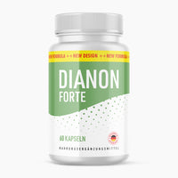Thumbnail for Dose Dianon Forte Nahrungsergänzungsmittel mit 60 Kapseln, grünem Feld und Punktmuster unten
