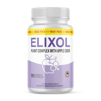 Thumbnail for Dose mit Schrift ELIXOL Plant Complex with Apple Cider und 90 Kapseln auf lila-weißem Etikett
