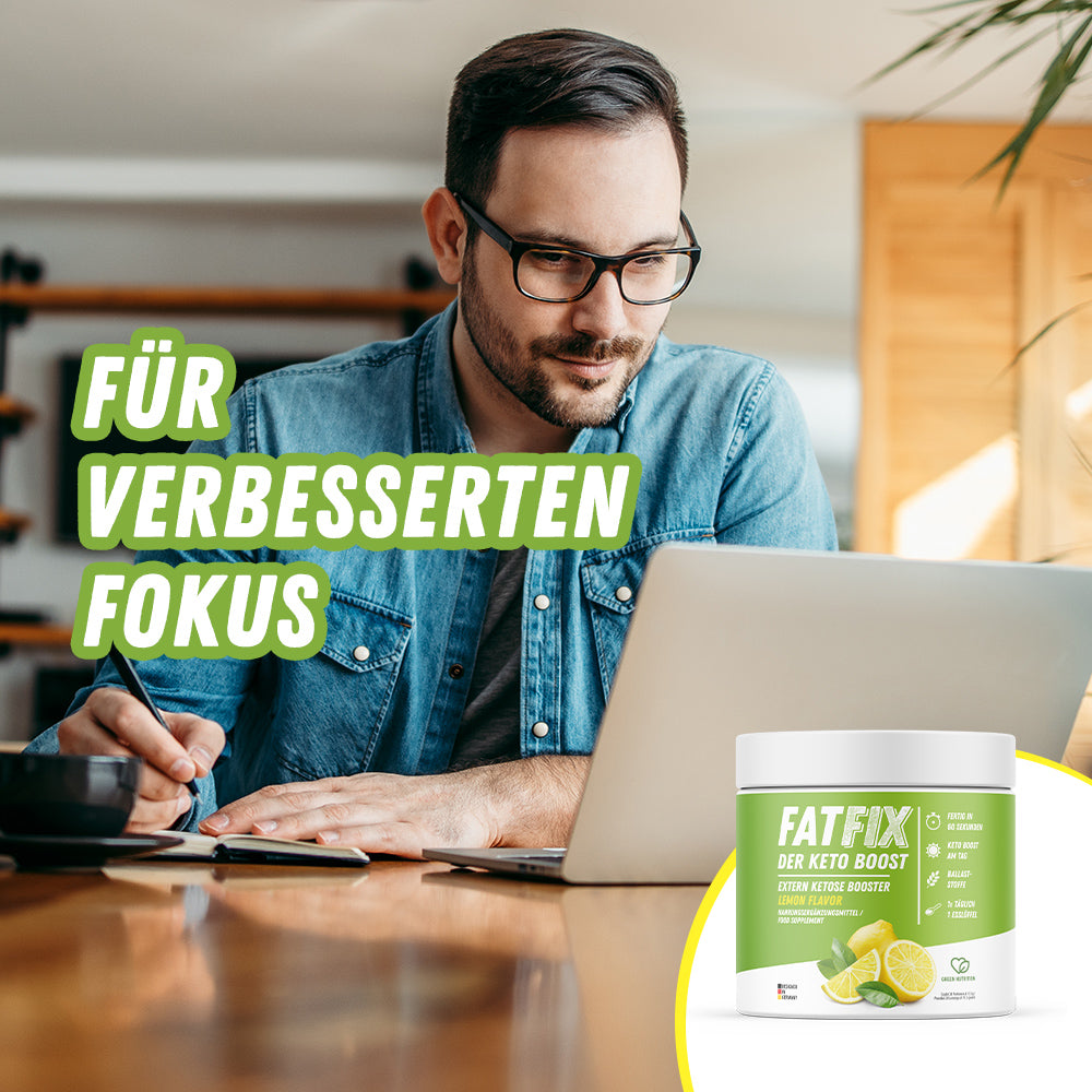 FATFIX Keto Boost Exogene Ketone (345g) - Mehr Energie und geistiger Fokus - ApoNatura
