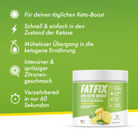 Thumbnail for FATFIX Keto Boost Exogene Ketone (345g) - Spritziger Zitronengeschmack - ApoNatura