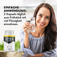 Thumbnail for Fite3 Formula: Einnahmehinweis „2 Kapseln täglich zum Frühstück mit viel Flüssigkeit einnehmen“