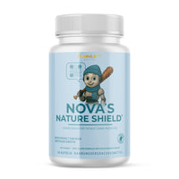 Thumbnail for Weiße Kunststoffdose mit Schrift NOVA'S NATURE SHIELD mit 60 Kapseln und Vitamin C