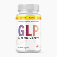 Thumbnail for Weiße Dose Glpremium Forte mit 90 Kapseln und großem Schriftzug auf hellem Etikett vorn