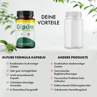 Thumbnail for Glpure GLP Formula Dose neben anderer Dose, mit Vorteilen und Nachteilen in zwei Spalten unten