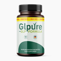 Thumbnail for Braune Dose Glpure GLP Formula mit grünem Etikett und Hinweis auf 90 Kapseln