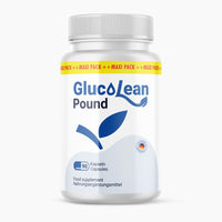Thumbnail for GlucoLean Pound Nahrungsergänzungsmittel mit 90 Kapseln in weißer Dose mit blauem Blattmotiv