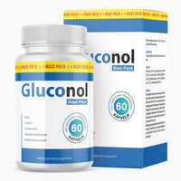 Thumbnail for Dose mit Etikett Gluconol Maxi-Pack, Angabe 60 Kapseln, sichtbare Faltschachtel mit gleichem Design