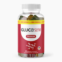 Thumbnail for Dose GlucoSlym Premium Fruchtgummis Nahrungsergänzungsmittel mit rotem Etikett