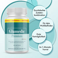 Thumbnail for Glumedic Premium: Werbetexte zu Zutaten, Wohlbefinden, Verträglichkeit und 1-Monats-Vorrat