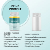 Thumbnail for Glumedic Premium: Fünf beworbene Vorteile im Vergleich zu behaupteten Nachteilen anderer Produkte