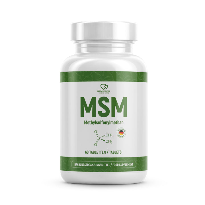 MSM Tabletten von Green Nutrition, 60 Stück, Nahrungsergänzung mit Methylsulfonylmethan