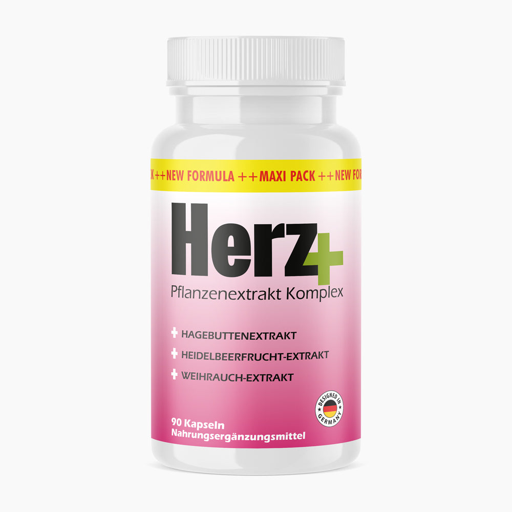 Herz Plus im Maxi-Pack (90 Kapseln) - Sorgt für tägliche Vitalität - ApoNatura