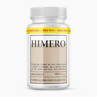 Thumbnail for Dose mit beigem Etikett Himero 60 Kapseln, schwarzer Schrift und Textblock in rechteckigem Rahmen