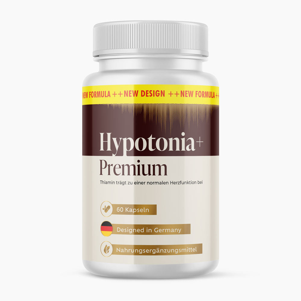 Hypotonia+ Premium Nahrungsergänzungsmittel in einer Dose mit 60 Kapseln