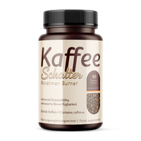 Thumbnail for Dose mit schwarzem Deckel und Etikett Kaffee Schalter Abnehmen Burner 90 Kapseln, enhält Koffein
