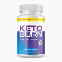 Thumbnail for Dose mit weiß-violettem Etikett, Aufschrift KETO BURN, Punktmuster und Angabe 90 Kapseln
