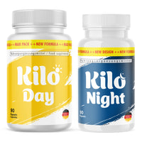 Thumbnail for two cans of Kilo Day and Kilo Night Maxi Pack, each containing 90 capsules, dietary supplement