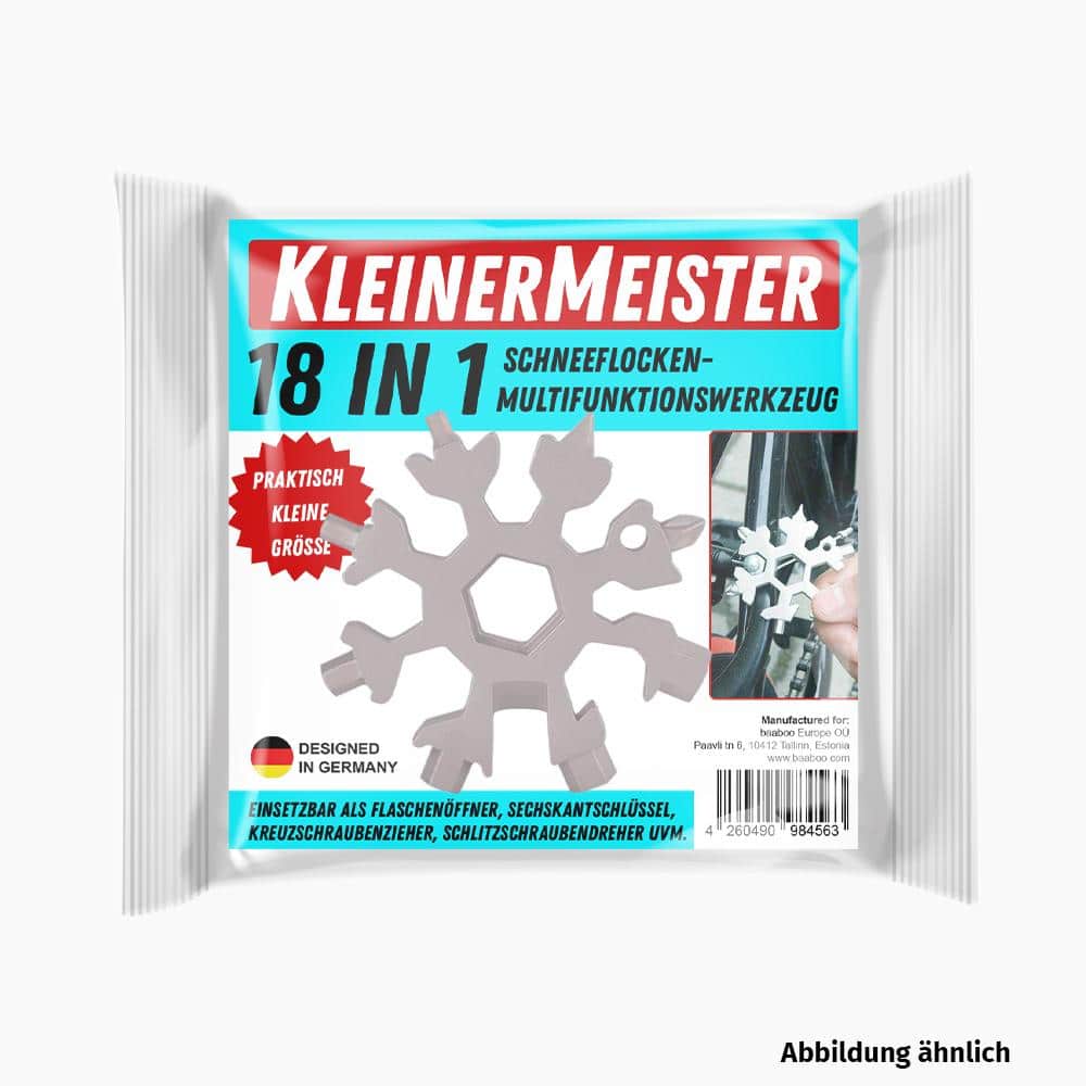 KleinerMeister 18-in-1 Schneeflocken Multifunktionswerkzeug (6x6x1 cm, 100g) - ApoNatura