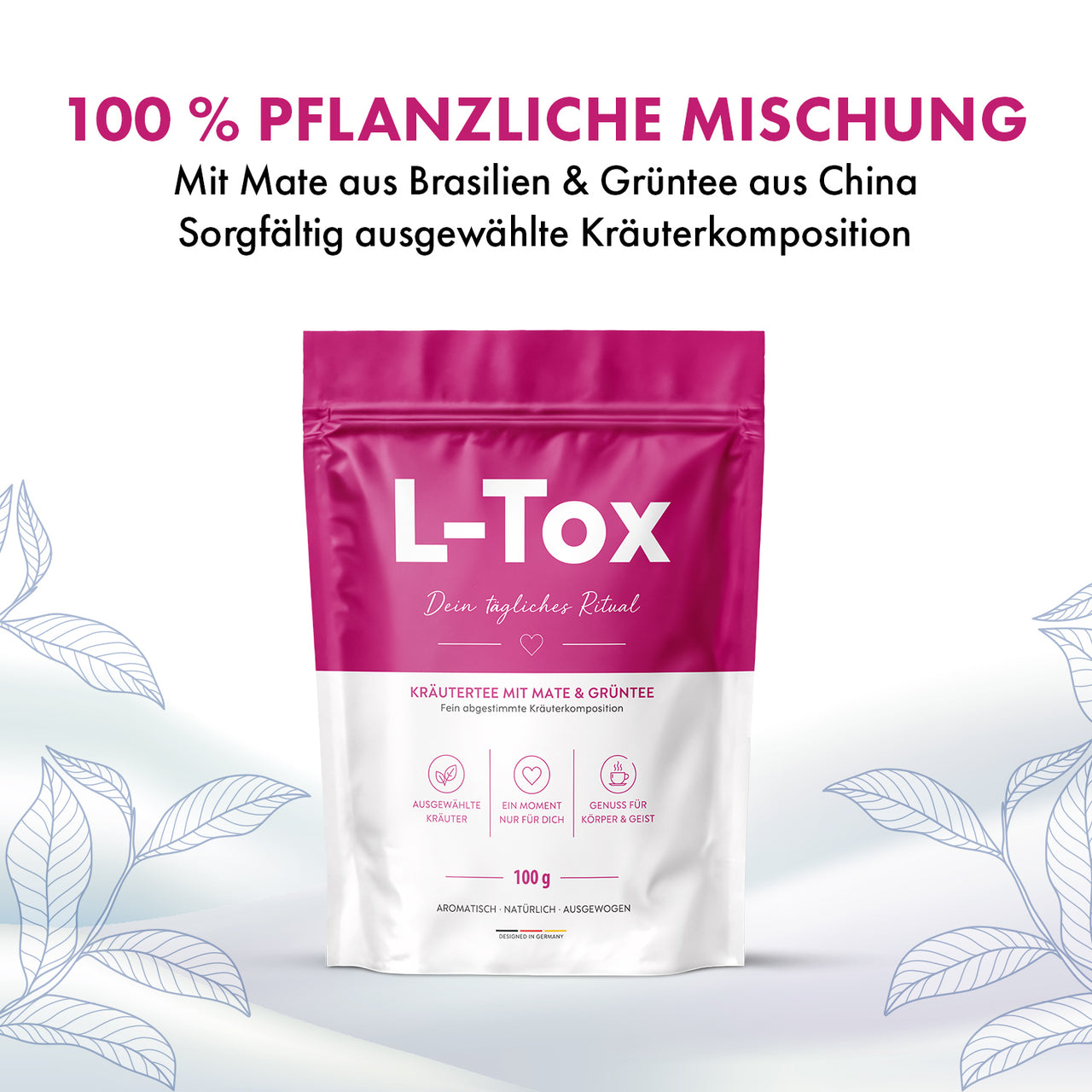 L-Tox herbal tea with mate and green tea, indication of herbal mixture and herbal composition