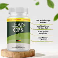 Thumbnail for LEAN CPS Dose mit grünem Etikett auf Holzpodest neben vier Infopunkten zu Produktmerkmalen