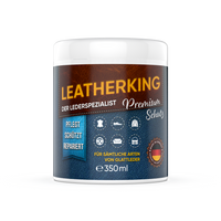 Thumbnail for Dose mit Aufschrift Leatherking Premium Schutz, glattes Etikett mit Symbolreihe und Mengenangabe 350 ml
