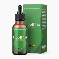 Thumbnail for Braune LipoBliss Forte Flasche mit Pipette und passender grüner Verpackung
