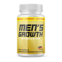 Thumbnail for Gelbe Kunststoffdose mit Aufdruck MEN'S GROWTH mit Maca & Zink, 60 Kapseln