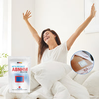 Thumbnail for Metabolism Abnhm Pflaster Packung neben Frau im Bett, mit rundem Bildausschnitt am Bauch rechts