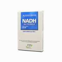 Thumbnail for Weiße NADH-Packung mit blauem Feld, Aufdruck plus Chlorella und 30 Lutschpastillen