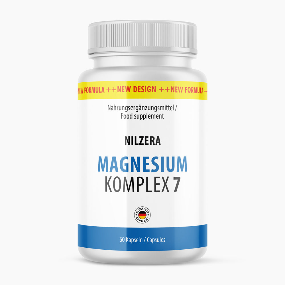 NILZERA Magnesium Komplex 7 Nahrungsergänzungsmittel in einer Dose mit 60 Kapseln