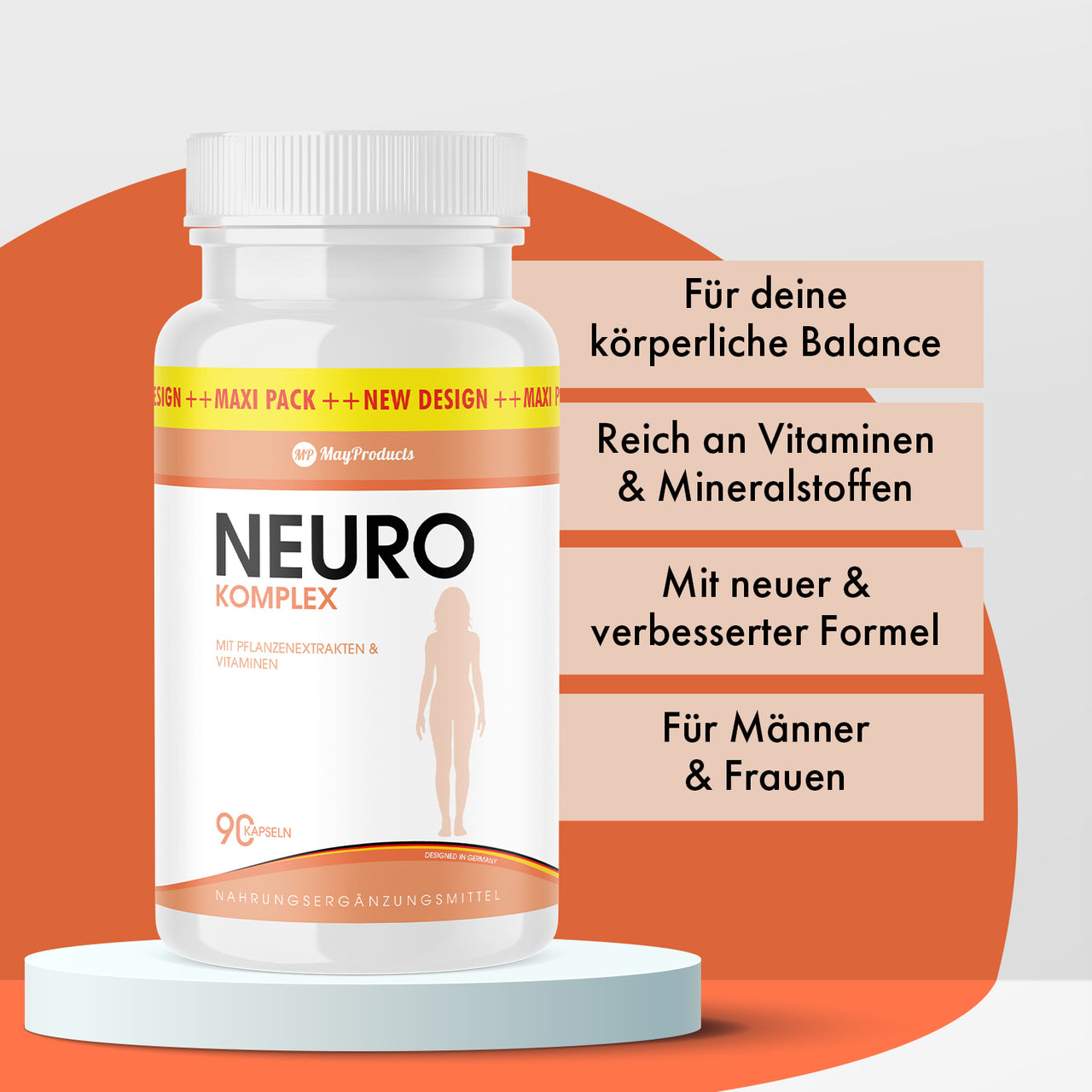 Neuro Komplex Dose Nahrungsergänzung mit Vitaminen und Mineralstoffen für Männer und Frauen