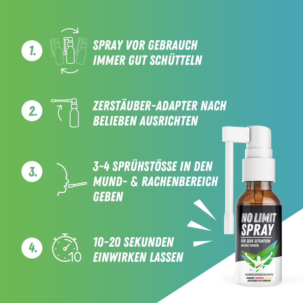 NO LIMIT SPRAY (30 ml) - Vegan, glutenfrei und laktosefrei - ApoNatura