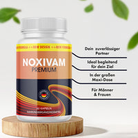 Thumbnail for Noxivam Premium mit 60 Kapseln; beworben als große Maxi-Dose für Männer und Frauen