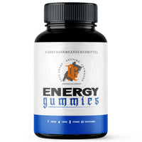 Thumbnail for Schwarze Dose OG Energy Gummies mit weiß-blauem Etikett und Angaben zu Koffein, Taurin und B-Vitaminen