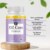 Thumbnail for OZ Core Premium: Dose mit 60 Kapseln eines Nahrungsergänzungsmittels, beworben für Männer und Frauen