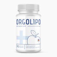 Thumbnail for Weiße Orgolipo-Dose mit 90 Kapseln, Nahrungsergänzungsmittel mit Apfelabbildung