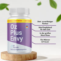 Thumbnail for OZ Plus Envy mit 60 Kapseln; sichtbare Werbeaussagen: „Maxi-Dose“ und „für Männer & Frauen“