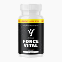Thumbnail for Weiße Kunststoffdose mit schwarzem Etikett Force Vital Premium und 90 Kapseln