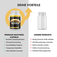 Thumbnail for Werbegrafik vergleicht Premium Maxvirol Kapseln mit anderen Produkten und hebt eigene Vorteile hervor